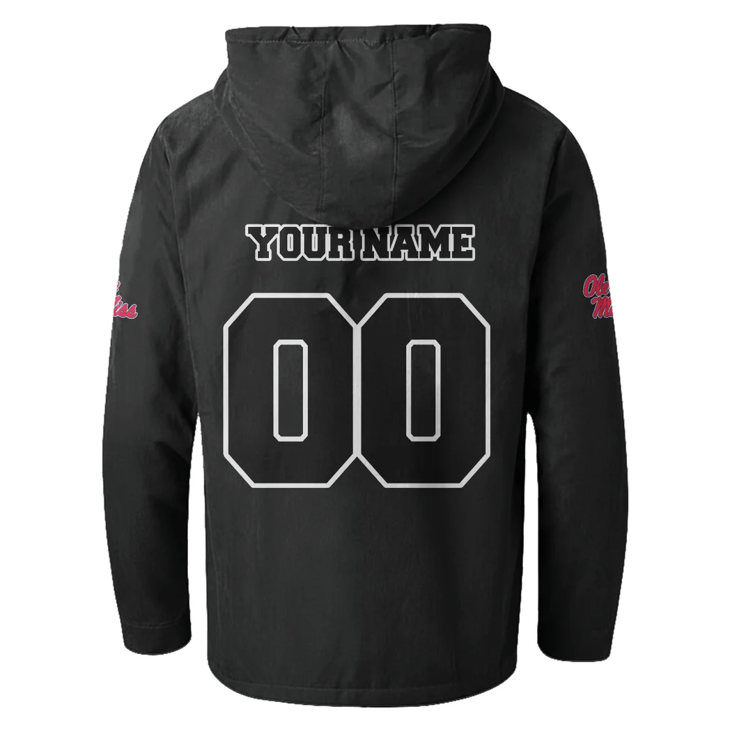 Ole Miss Flannel Hoodie, Warm Fan Flannel Hoodie HVN1449OM - Black - Image 3