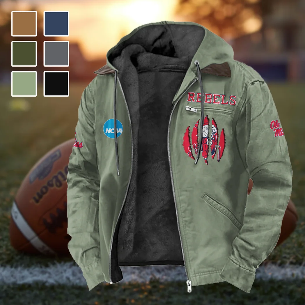 Ole Miss Flannel Hoodie, Warm Fan Flannel Hoodie HVN1449OM - Light Green