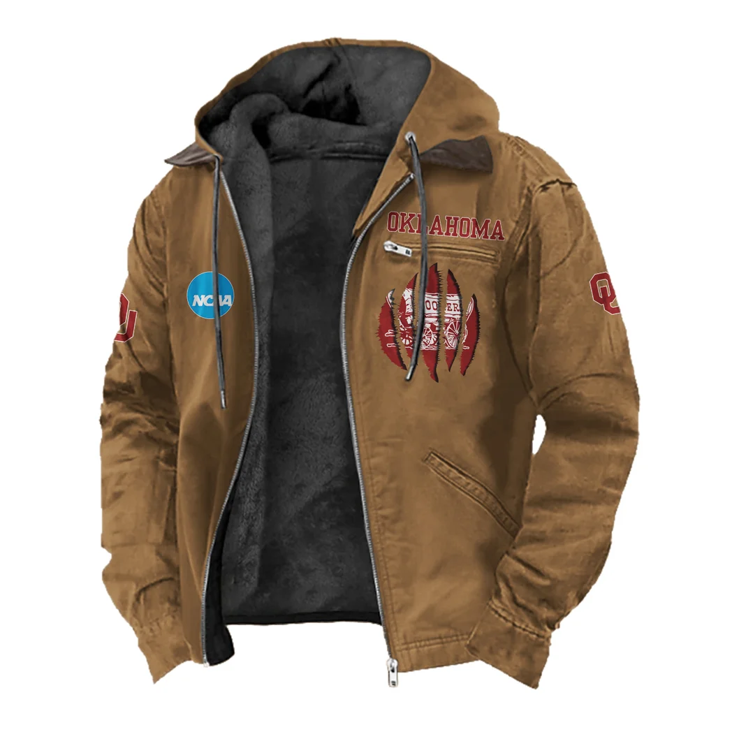 The Sooner Schooner Flannel Hoodie, Cold Game Day Hoodie HVN1449OS - Camel - Image 2