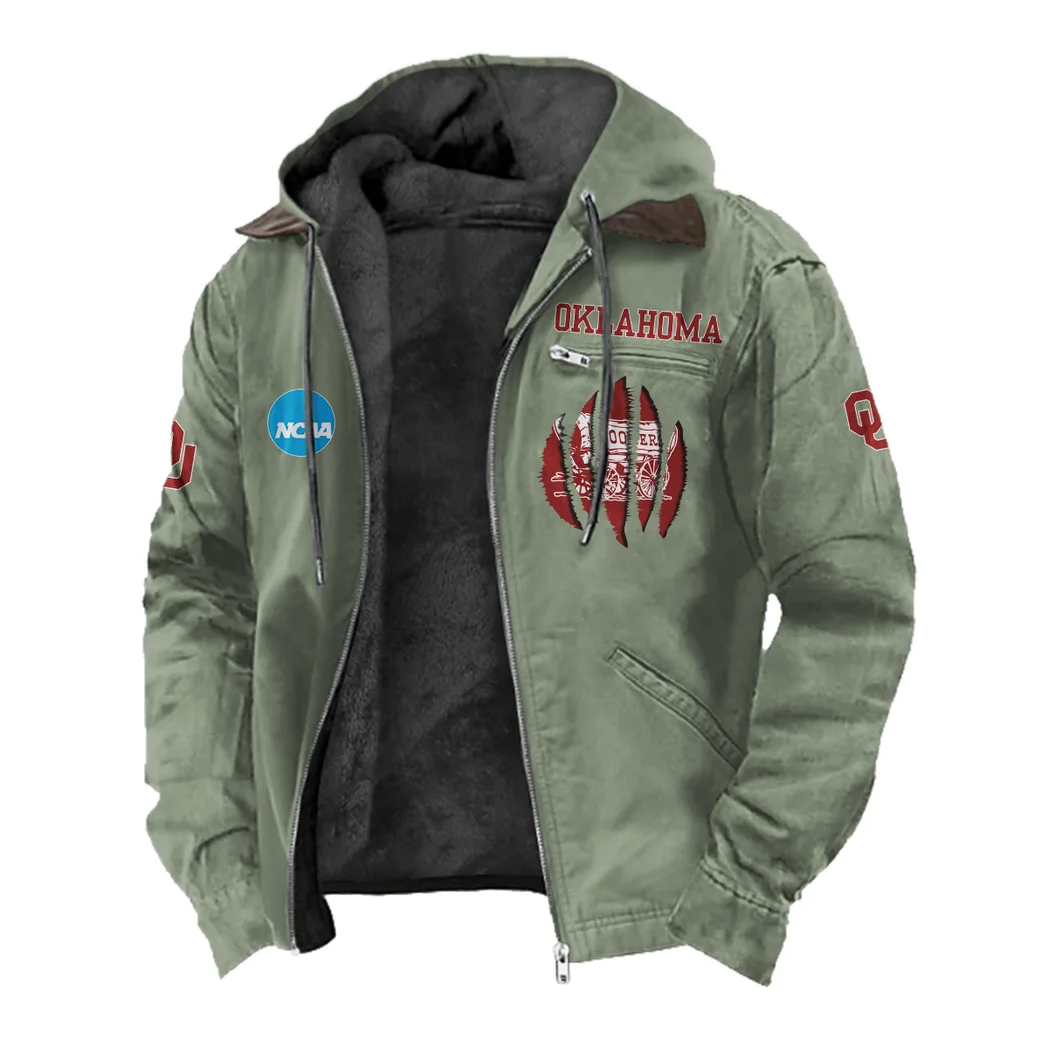 The Sooner Schooner Flannel Hoodie, Cold Game Day Hoodie HVN1449OS - Light Green - Image 2