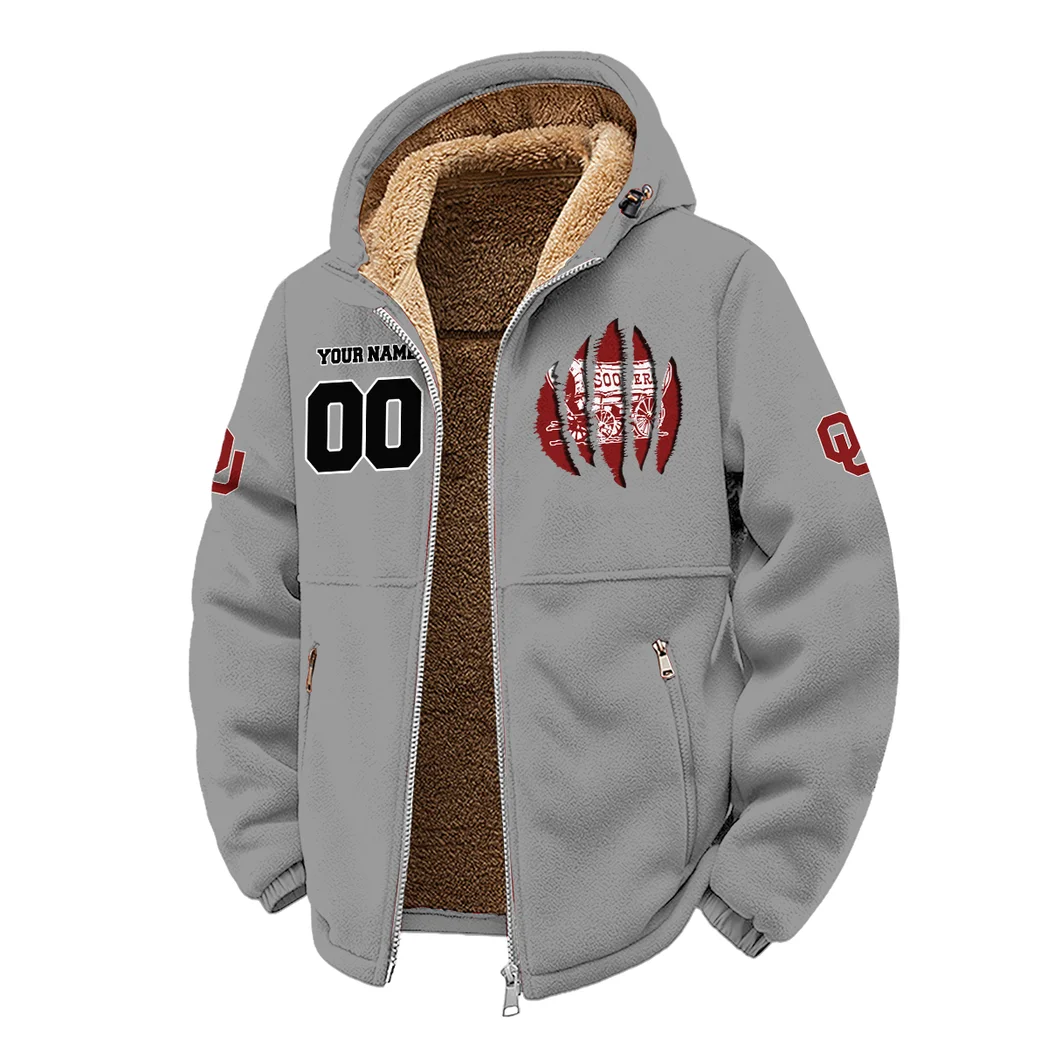 The Sooner Schooner Winter Fleece Jacket, Ultra-Soft Fleece Shell HVN1449OS - Grey - Image 2