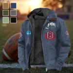 The Ohio State Elite Flannel Hoodie, Supporter Spirit Hooded Flannel HVN1449OS - Navy Blue