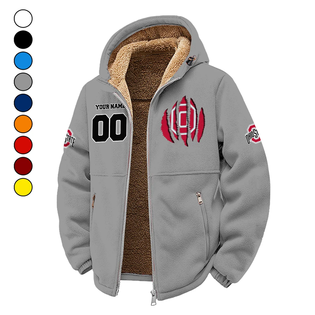 The Ohio State Elite Winter Fleece Jacket, Heavyweight Plush Fleece HVN1449OS - Grey