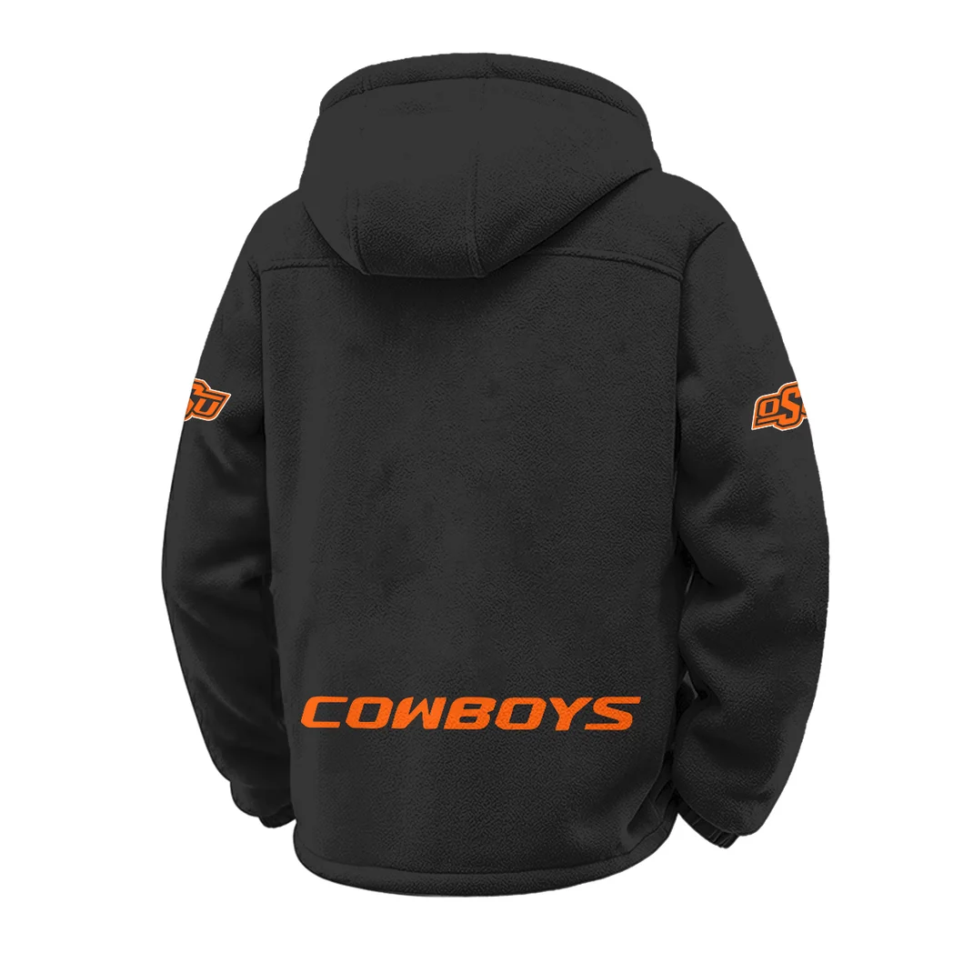 The Cowboy Spirit Winter Fleece Jacket, Luxe Microfleece Pullover HVN1449OS - Black - Image 3