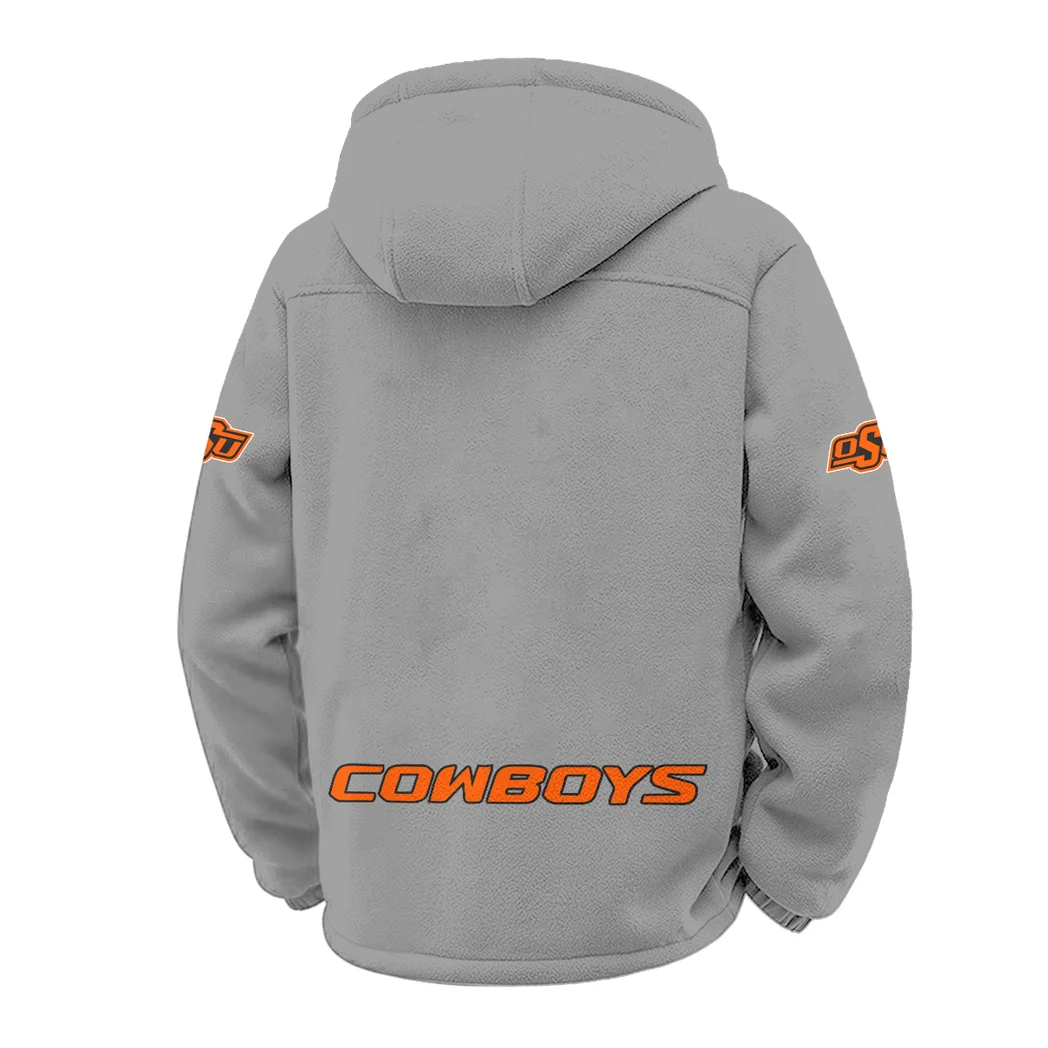 The Cowboy Spirit Winter Fleece Jacket, Luxe Microfleece Pullover HVN1449OS - Grey - Image 3