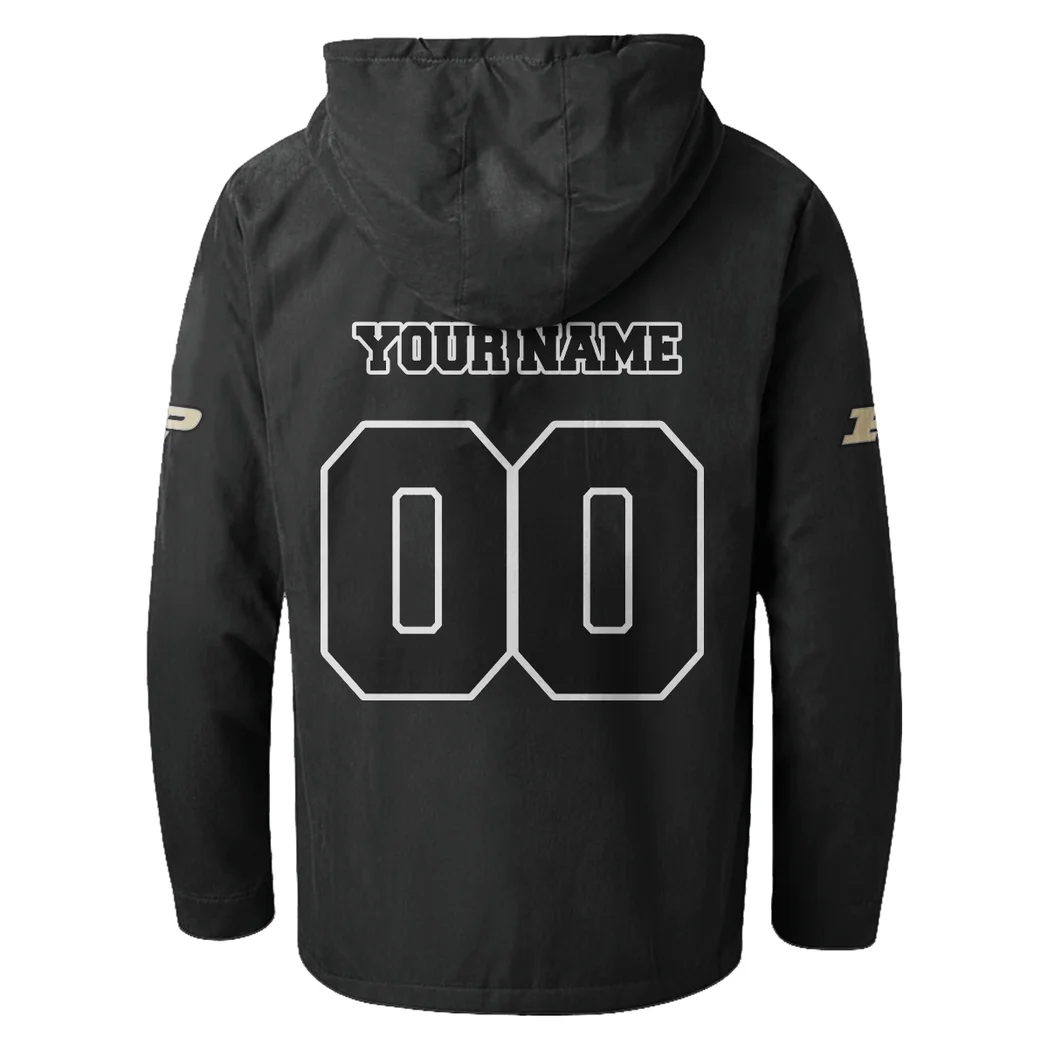 The Purdue Pride Flannel Hoodie, All-Season Fan Hoodie HVN1449PB - Black - Image 3