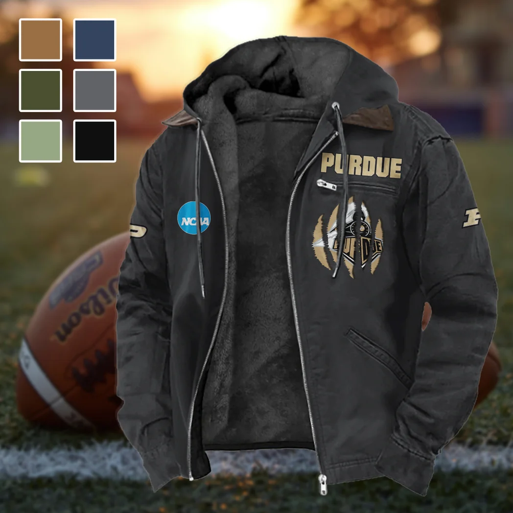 The Purdue Pride Flannel Hoodie, All-Season Fan Hoodie HVN1449PB - Black