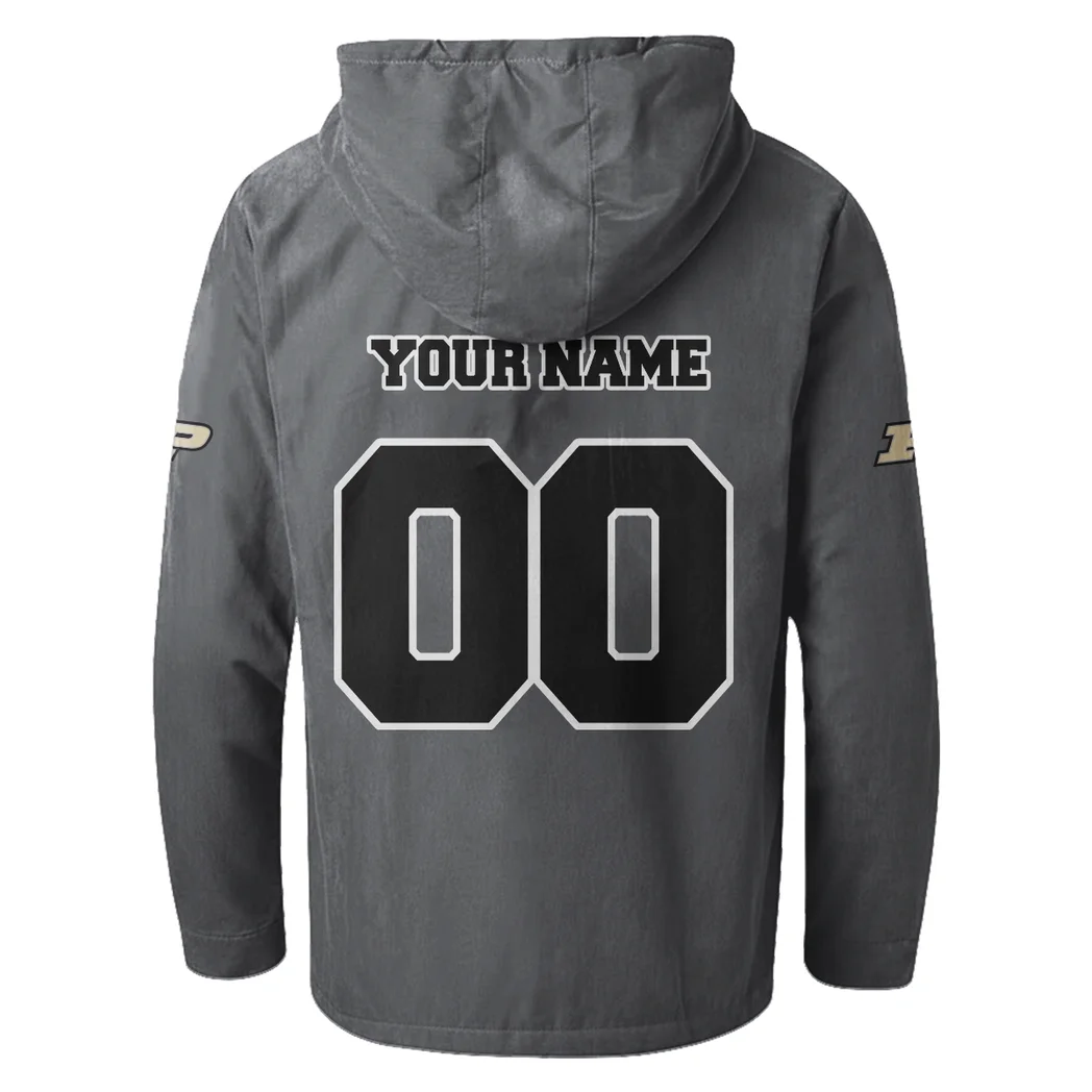 The Purdue Pride Flannel Hoodie, All-Season Fan Hoodie HVN1449PB - Gray - Image 3