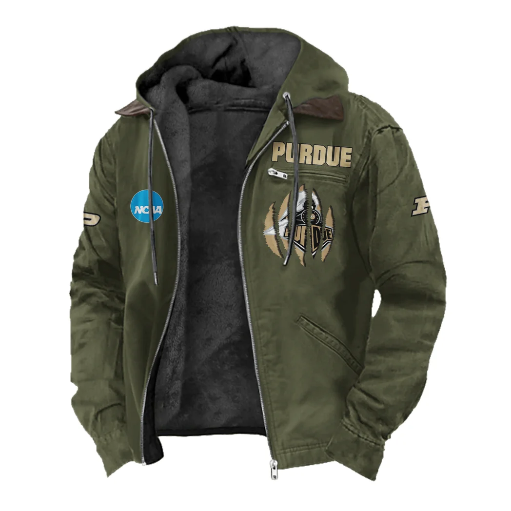 The Purdue Pride Flannel Hoodie, All-Season Fan Hoodie HVN1449PB - Green - Image 2