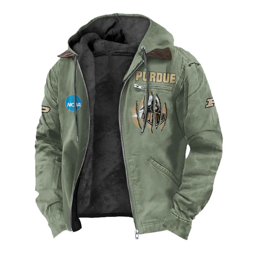 The Purdue Pride Flannel Hoodie, All-Season Fan Hoodie HVN1449PB - Light Green - Image 2