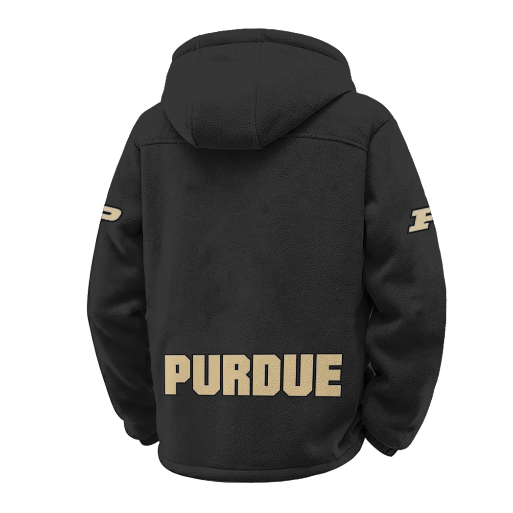 The Purdue Pride Winter Fleece Jacket, Anti-Pill Thermal Fleece HVN1449PB - Black - Image 3