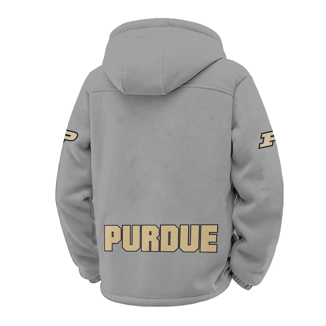 The Purdue Pride Winter Fleece Jacket, Anti-Pill Thermal Fleece HVN1449PB - Grey - Image 3