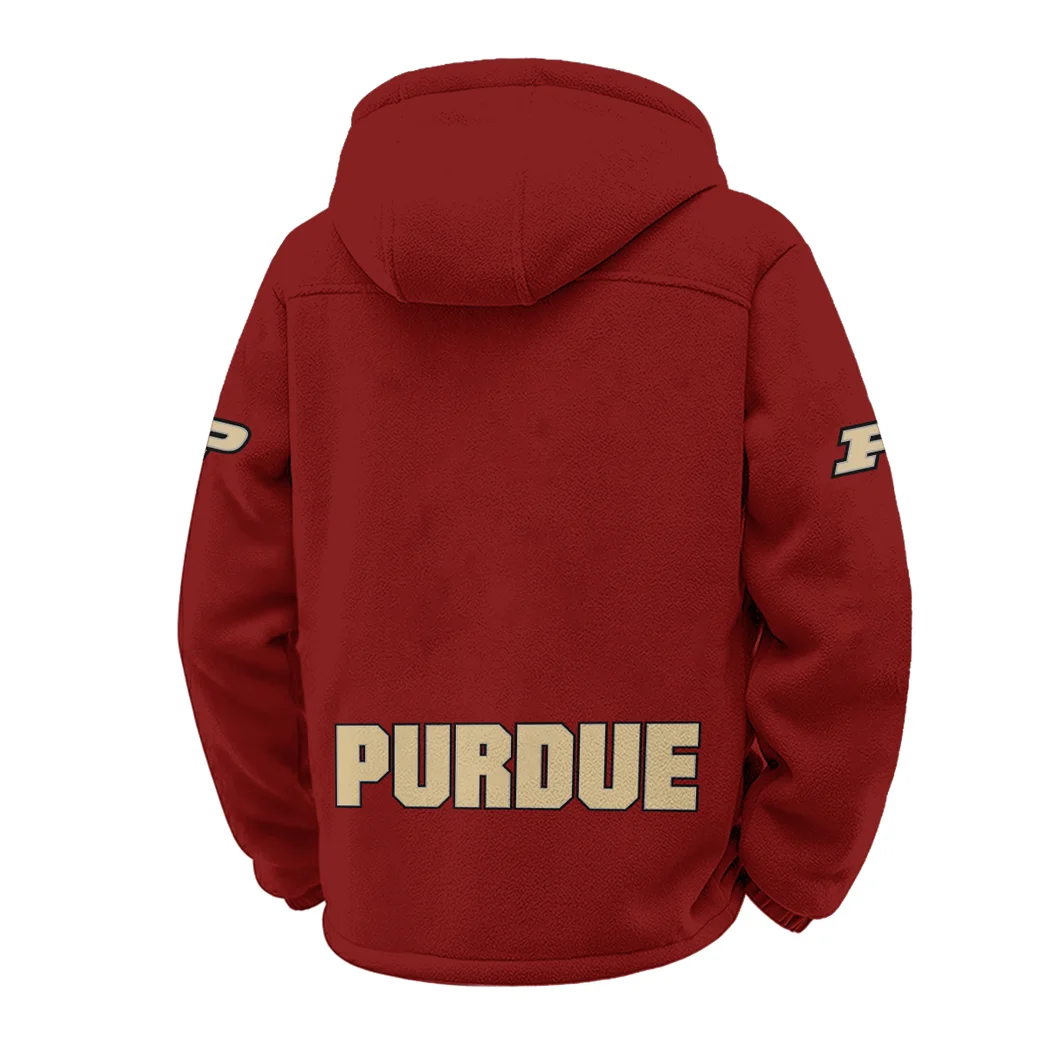 The Purdue Pride Winter Fleece Jacket, Anti-Pill Thermal Fleece HVN1449PB - Wine - Image 3