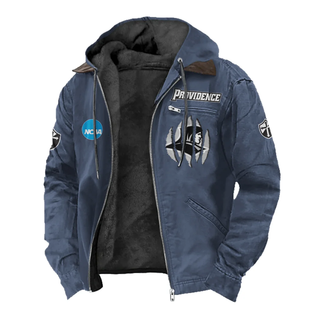 The Providence Pride Flannel Hoodie, Bold Supporter Flannel Hoodie HVN1449PF - Navy Blue - Image 2