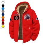 The White Out Crew Winter Fleece Jacket, Breathable Winter Comfort HVN1449PS - red