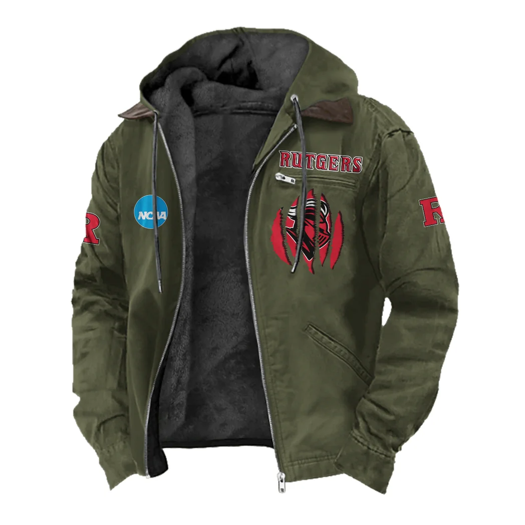 The Rutgers Pride Flannel Hoodie, Loyal Supporter Sport Hoodie HVN1449RS - Green - Image 2