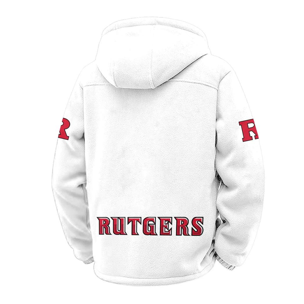 The Rutgers Pride Winter Fleece Jacket, Premium Fleece Barrier HVN1449RS - White - Image 3