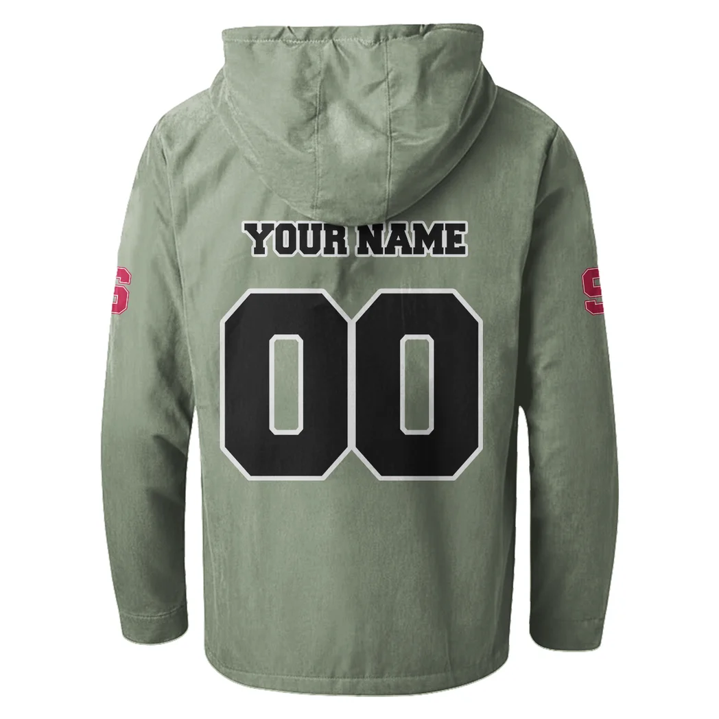 The Stanford Spirit Flannel Hoodie, Fan Pride Hooded Flannel HVN1449SC - Light Green - Image 3