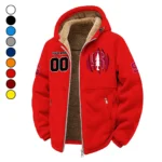 The Stanford Spirit Winter Fleece Jacket, Sherpa Lined Winter Fleece HVN1449SC - red
