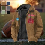 The Mustang Elite Flannel Hoodie, Warm Sport Spirit Hoodie HVN1449SM - Camel