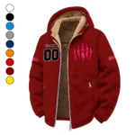 The Mustang Elite Winter Fleece Jacket, Extreme Cold Fleece Coat HVN1449SM - Wine