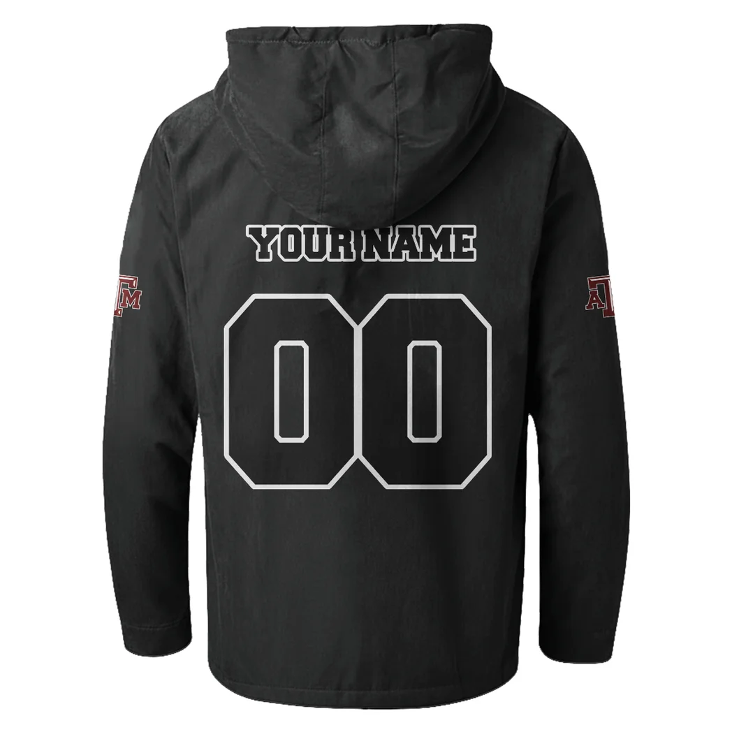 The Aggies Flannel Hoodie, Sport Vibe Hooded Flannel HVN1449TA - Black - Image 3