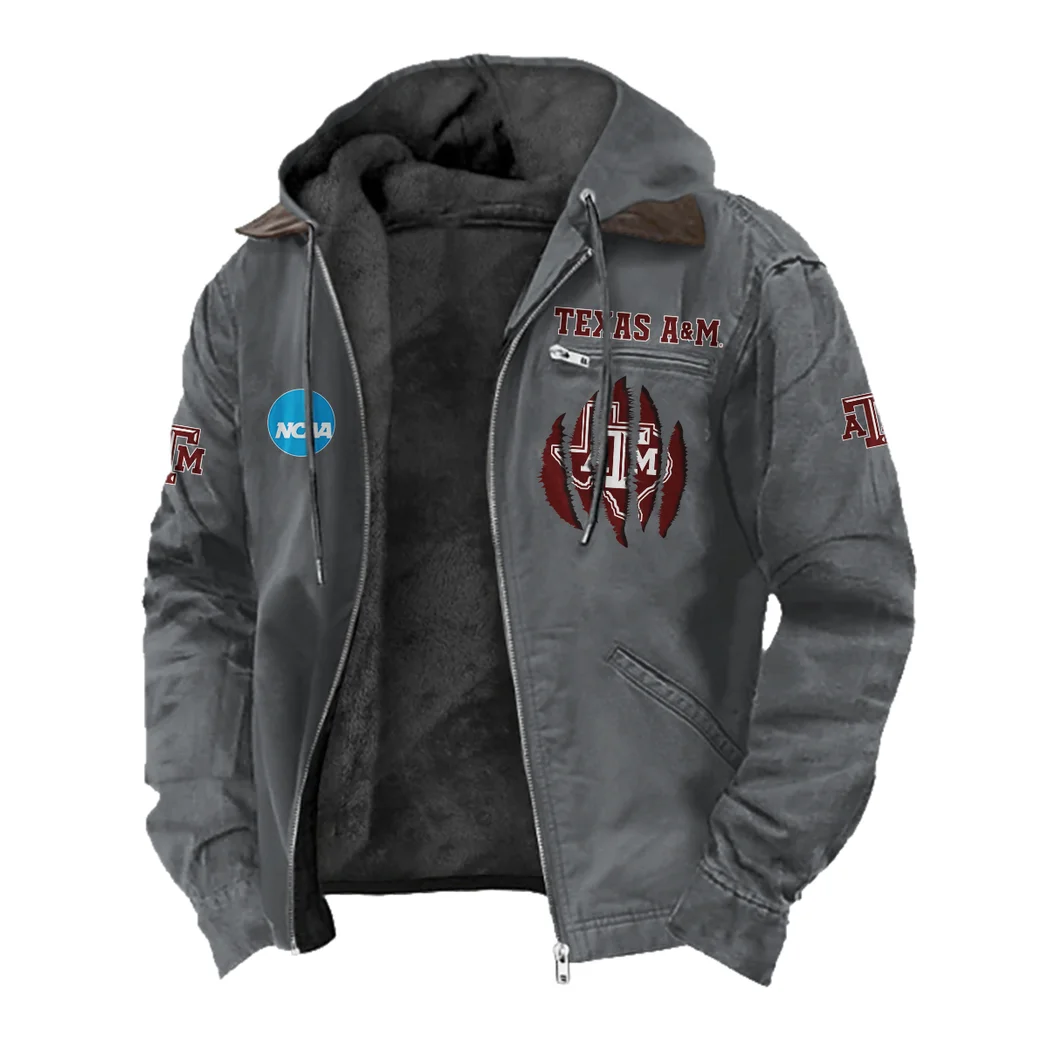 The Aggies Flannel Hoodie, Sport Vibe Hooded Flannel HVN1449TA - Gray - Image 2