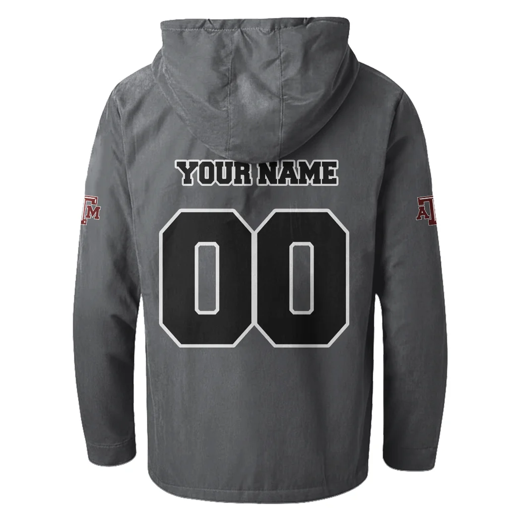 The Aggies Flannel Hoodie, Sport Vibe Hooded Flannel HVN1449TA - Gray - Image 3