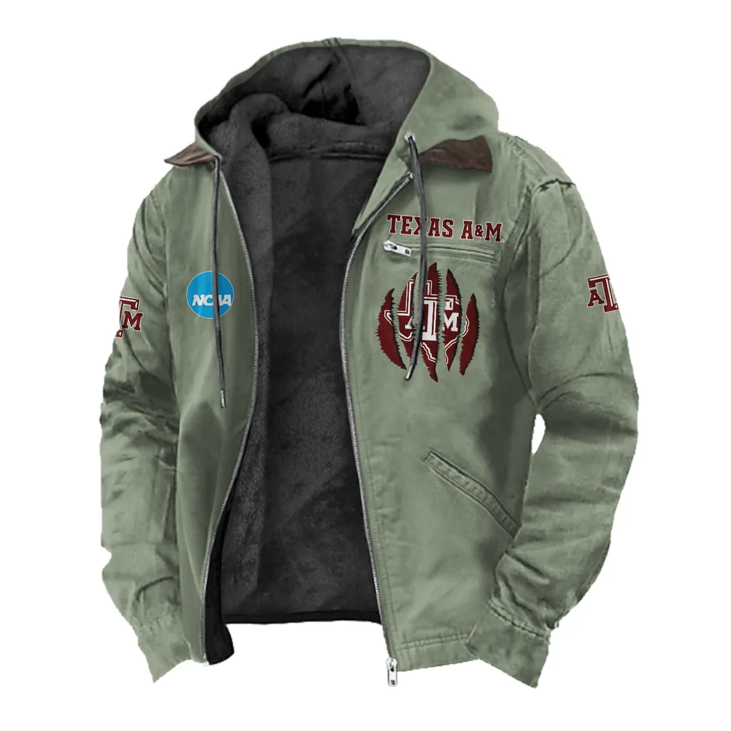 The Aggies Flannel Hoodie, Sport Vibe Hooded Flannel HVN1449TA - Light Green - Image 2
