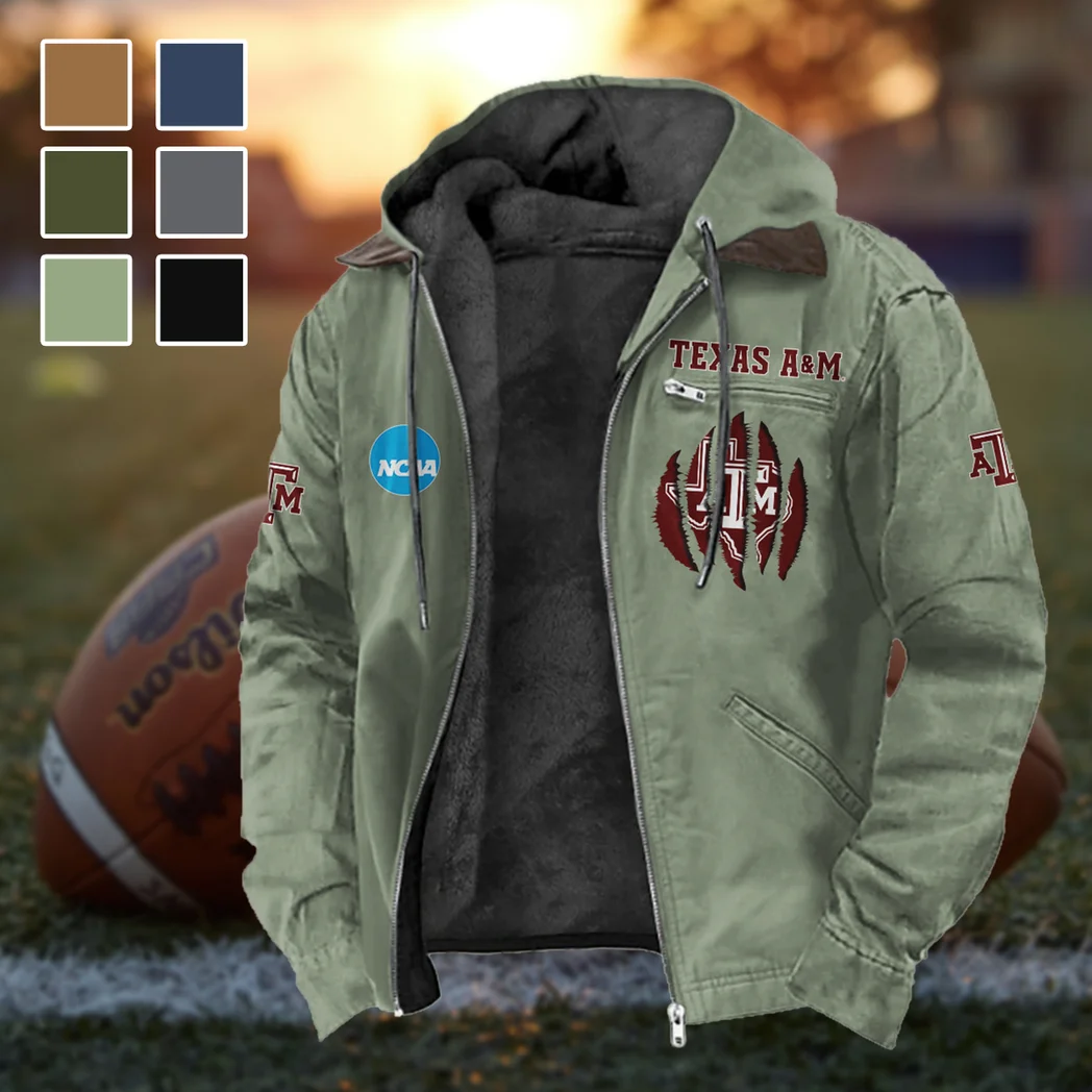 The Aggies Flannel Hoodie, Sport Vibe Hooded Flannel HVN1449TA - Light Green