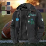 The Green Wave Flannel Hoodie, Supporter Spirit Hooded Flannel HVN1449TG - Black