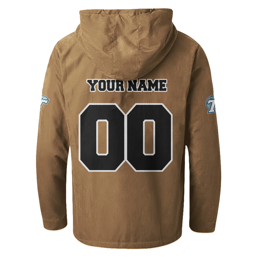 The Green Wave Flannel Hoodie, Supporter Spirit Hooded Flannel HVN1449TG - Camel - Image 3