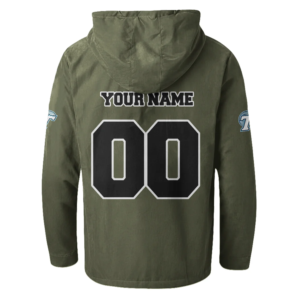 The Green Wave Flannel Hoodie, Supporter Spirit Hooded Flannel HVN1449TG - Green - Image 3