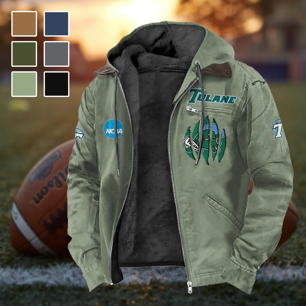 The Green Wave Flannel Hoodie, Supporter Spirit Hooded Flannel HVN1449TG - Light Green