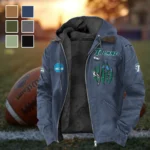 The Green Wave Flannel Hoodie, Supporter Spirit Hooded Flannel HVN1449TG - Navy Blue