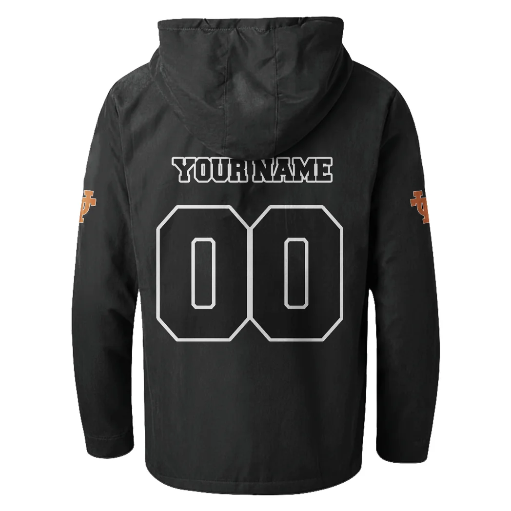 The Longhorn Pride Flannel Hoodie, Athletic Lifestyle Fan Hoodie HVN1449TL - Black - Image 3