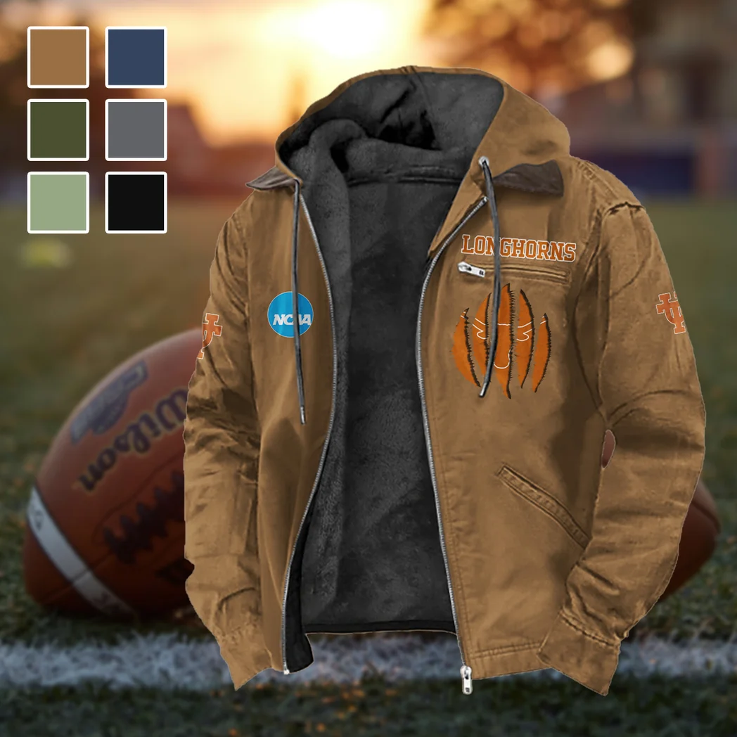 The Longhorn Pride Flannel Hoodie, Athletic Lifestyle Fan Hoodie HVN1449TL - Camel