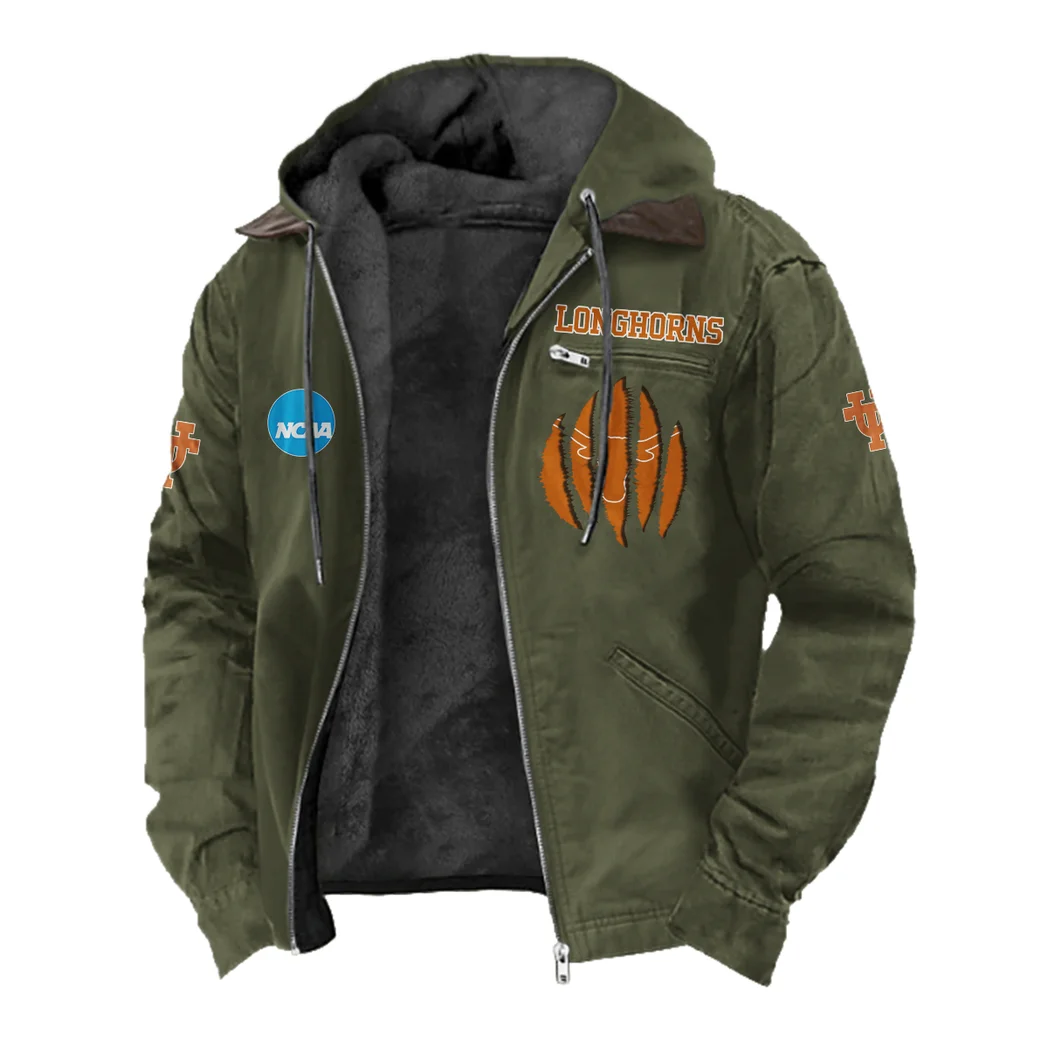The Longhorn Pride Flannel Hoodie, Athletic Lifestyle Fan Hoodie HVN1449TL - Green - Image 2