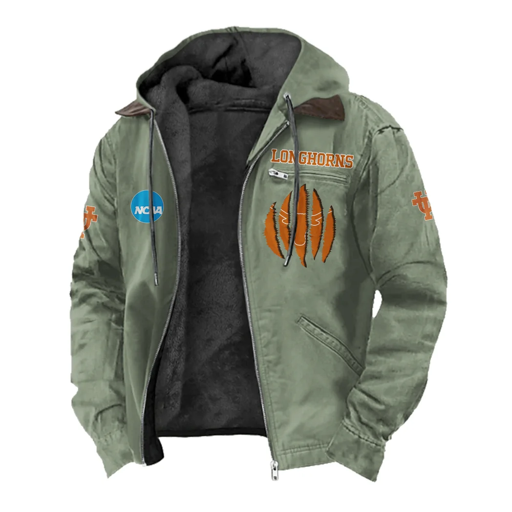 The Longhorn Pride Flannel Hoodie, Athletic Lifestyle Fan Hoodie HVN1449TL - Light Green - Image 2