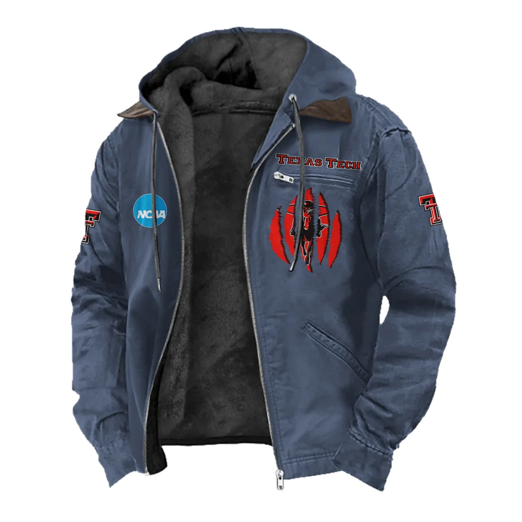 The Red Raider Nation Flannel Hoodie, Loyal Supporter Sport Hoodie HVN1449TT - Navy Blue - Image 2