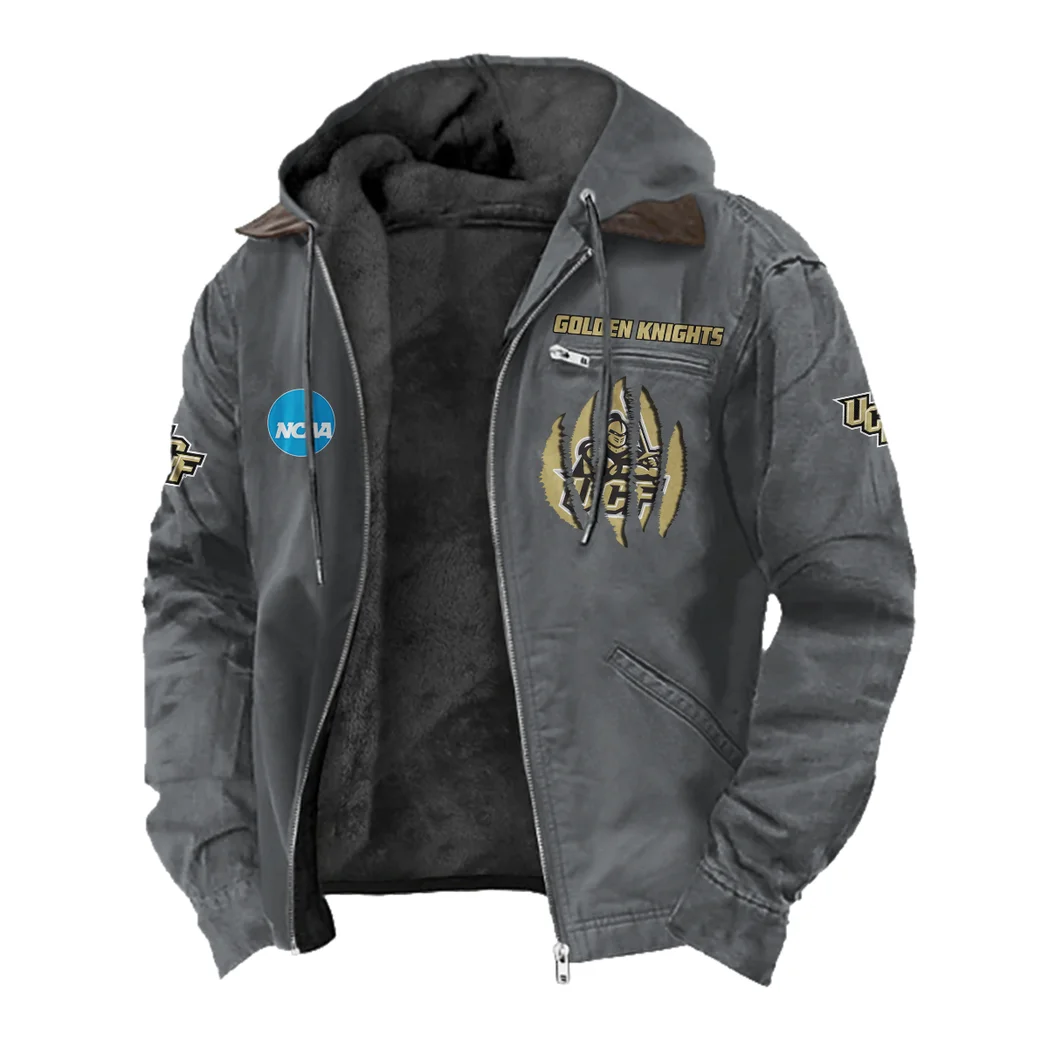 The UCF Elite Flannel Hoodie, Game Day Hooded Flannel HVN1449UC - Gray - Image 2