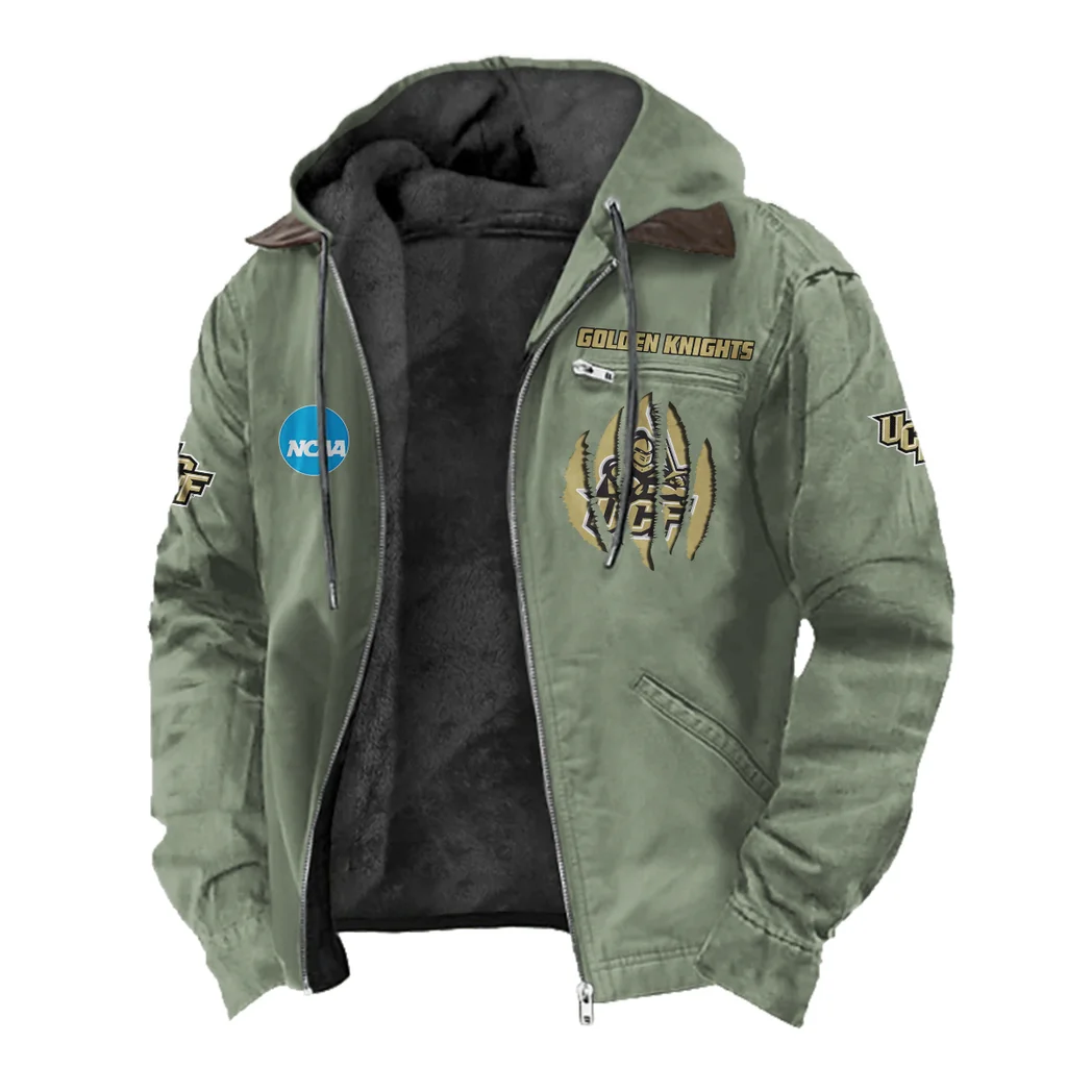 The UCF Elite Flannel Hoodie, Game Day Hooded Flannel HVN1449UC - Light Green - Image 2