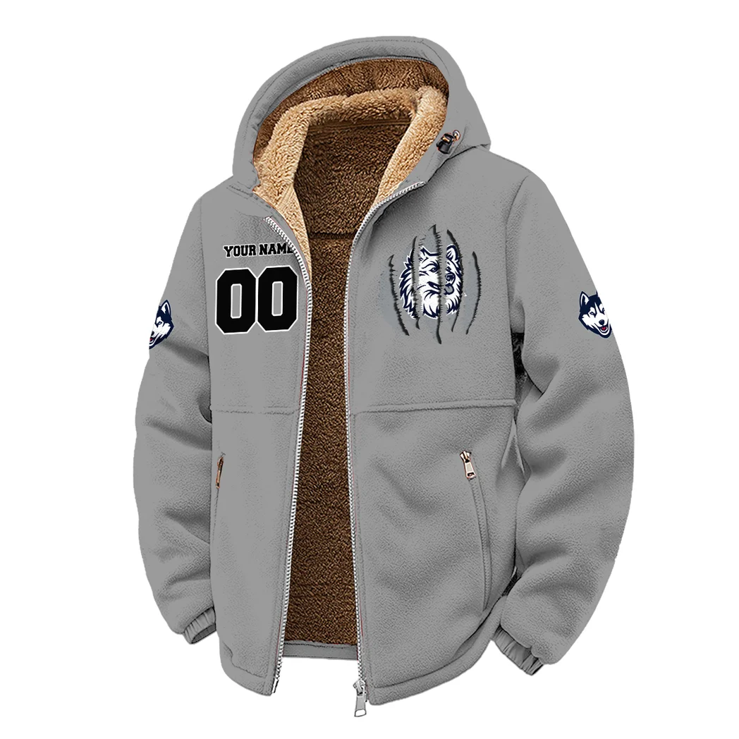 The Huskies Winter Fleece Jacket, Technical Mid-Layer Jacket HVN1449UC - Grey - Image 2
