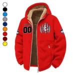 The Huskies Winter Fleece Jacket, Technical Mid-Layer Jacket HVN1449UC - red