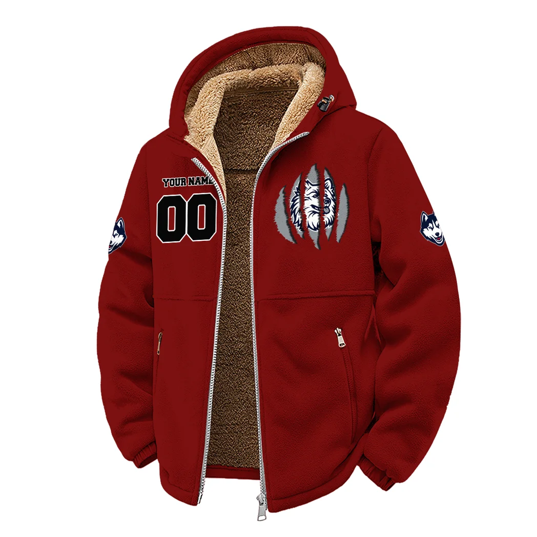 The Huskies Winter Fleece Jacket, Technical Mid-Layer Jacket HVN1449UC - Wine - Image 2