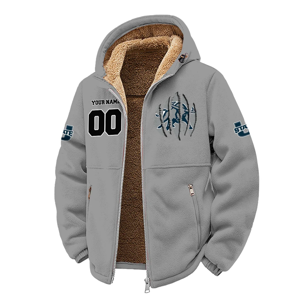 Logan’s Finest Winter Fleece Jacket, Cold Weather Hiking Fleece HVN1449US - Grey - Image 2