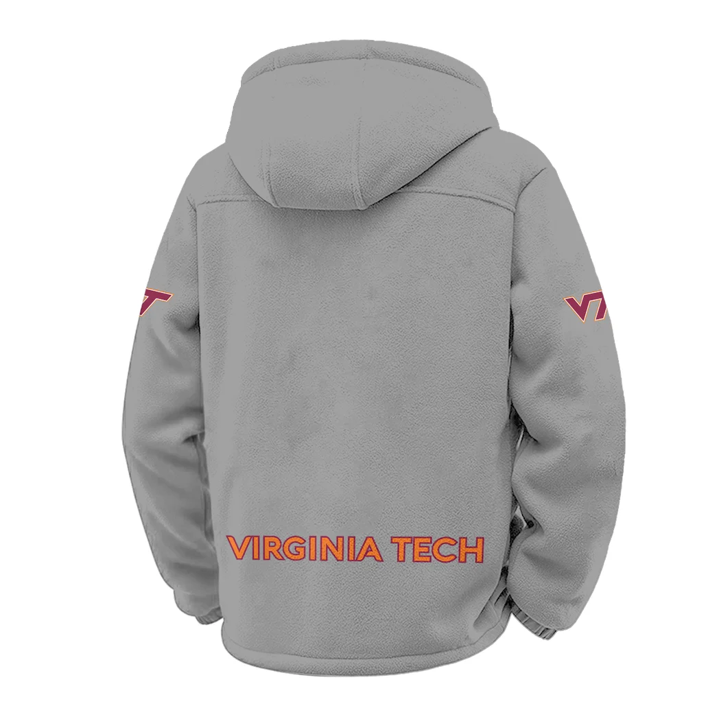 The Hokies Winter Fleece Jacket, Brushed Interior Winter Fleece HVN1449VT - Grey - Image 3