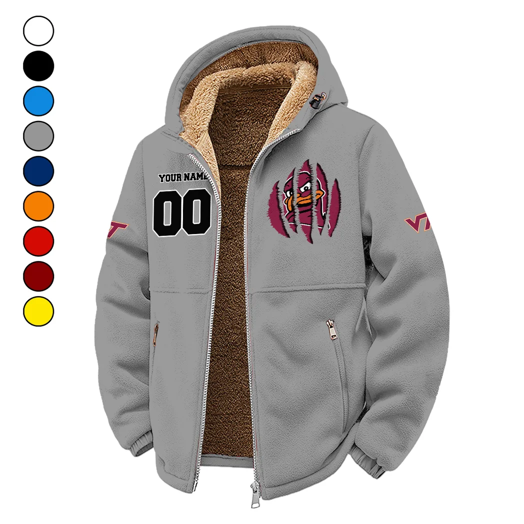 The Hokies Winter Fleece Jacket, Brushed Interior Winter Fleece HVN1449VT - Grey