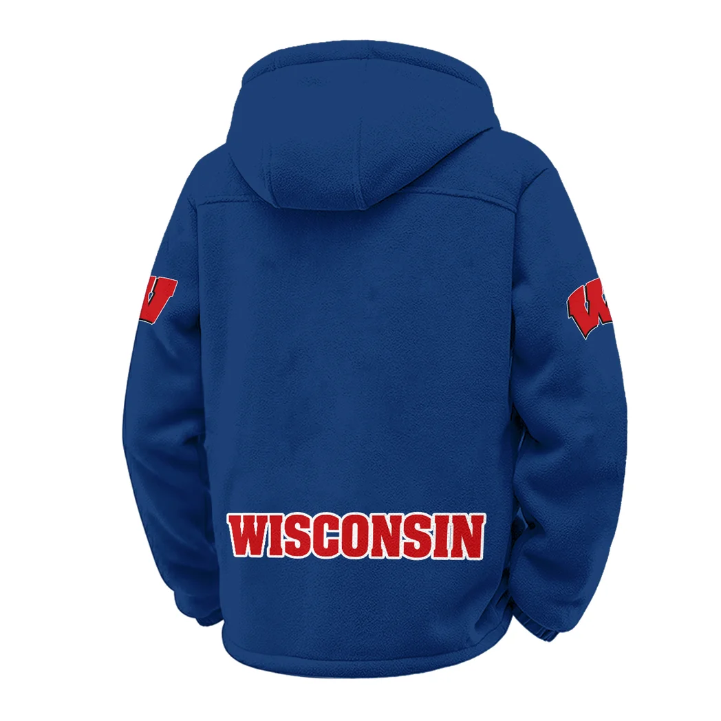 The Badger Nation Winter Fleece Jacket, Luxe Microfleece Pullover HVN1449WB - Navy - Image 3