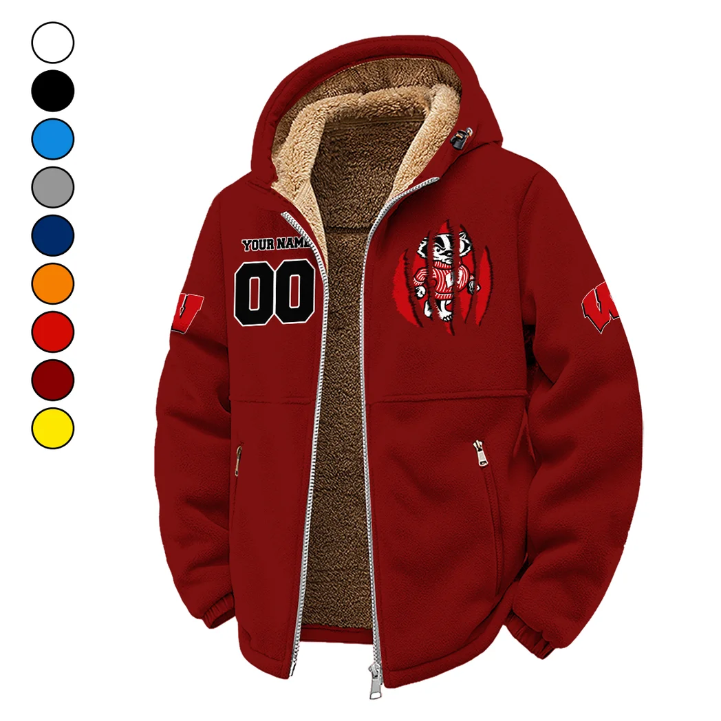 The Badger Nation Winter Fleece Jacket, Luxe Microfleece Pullover HVN1449WB - Wine